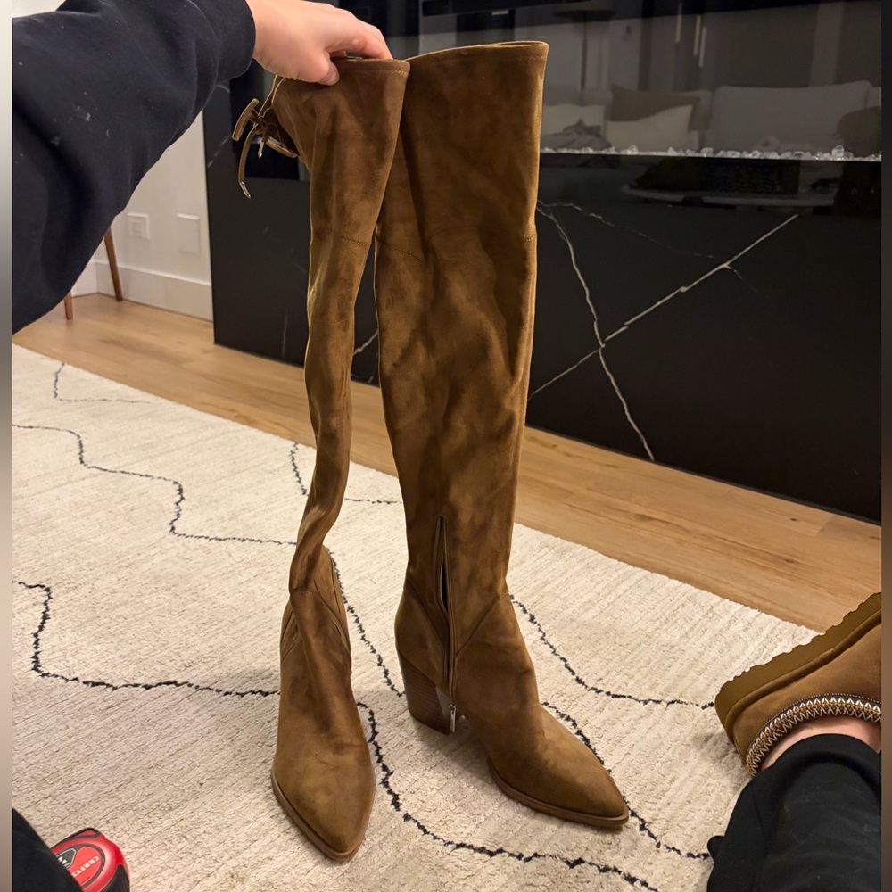 Marc Fischer Brown Suede Tan Over-the-Knee Boots size 9.5